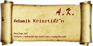 Adamik Krisztián névjegykártya
