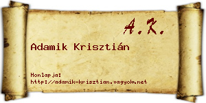Adamik Krisztián névjegykártya