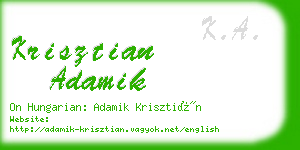 krisztian adamik business card